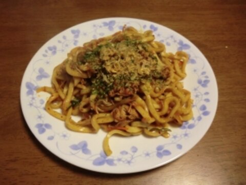 ガッツリ食べる豚キムチ焼きうどん